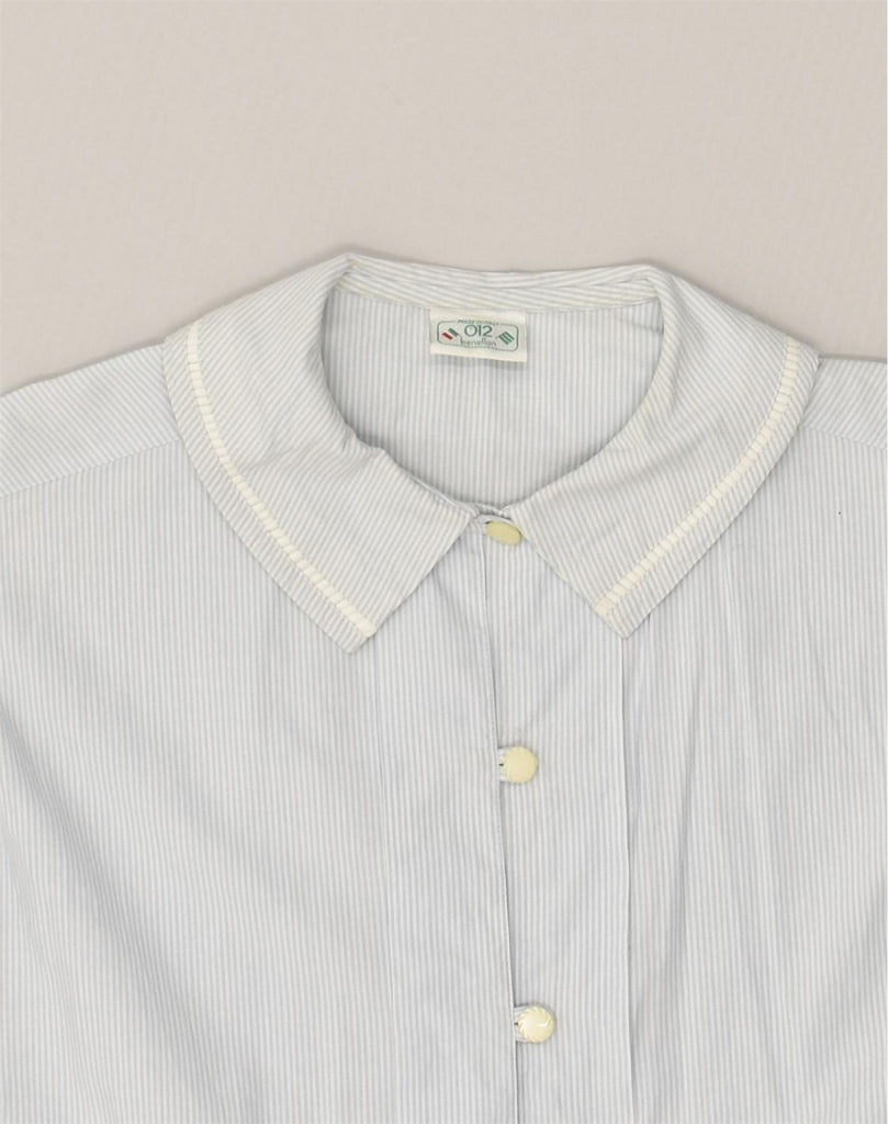 BENETTON Womens Shirt UK 18 XL Blue Striped Cotton | Vintage Benetton | Thrift | Second-Hand Benetton | Used Clothing | Messina Hembry 