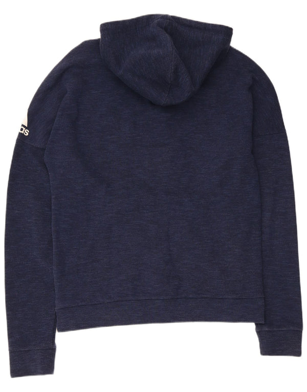 Adidas Mens Zip Hoodie Sweater Medium Navy Blue Cotton