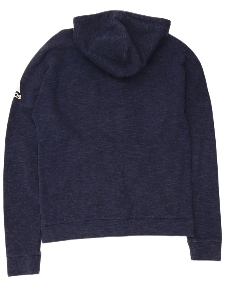 Adidas Mens Zip Hoodie Sweater Medium Navy Blue Cotton
