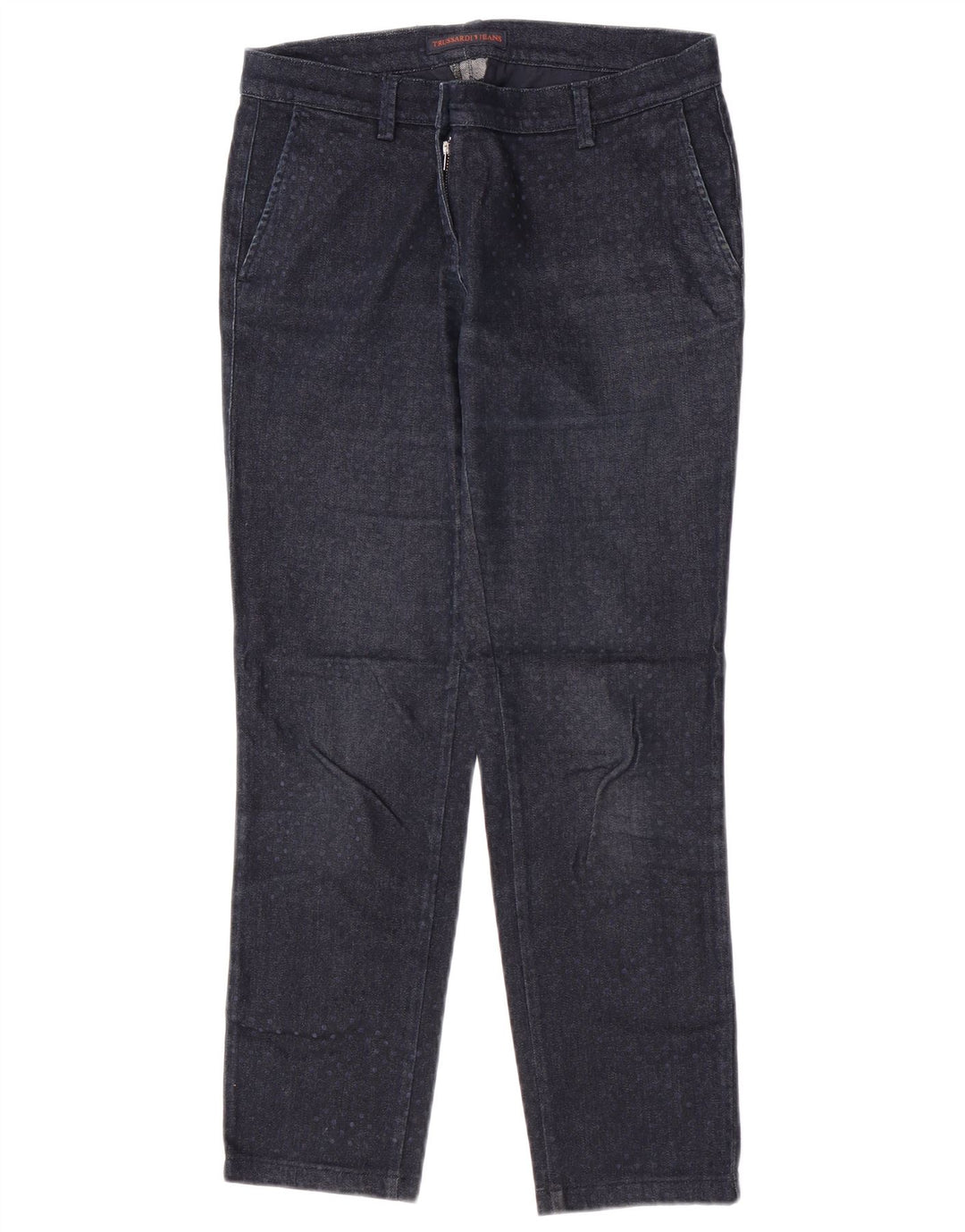 Trussardi Womens Straight Jeans W30 L27 Navy Blue Spotted
