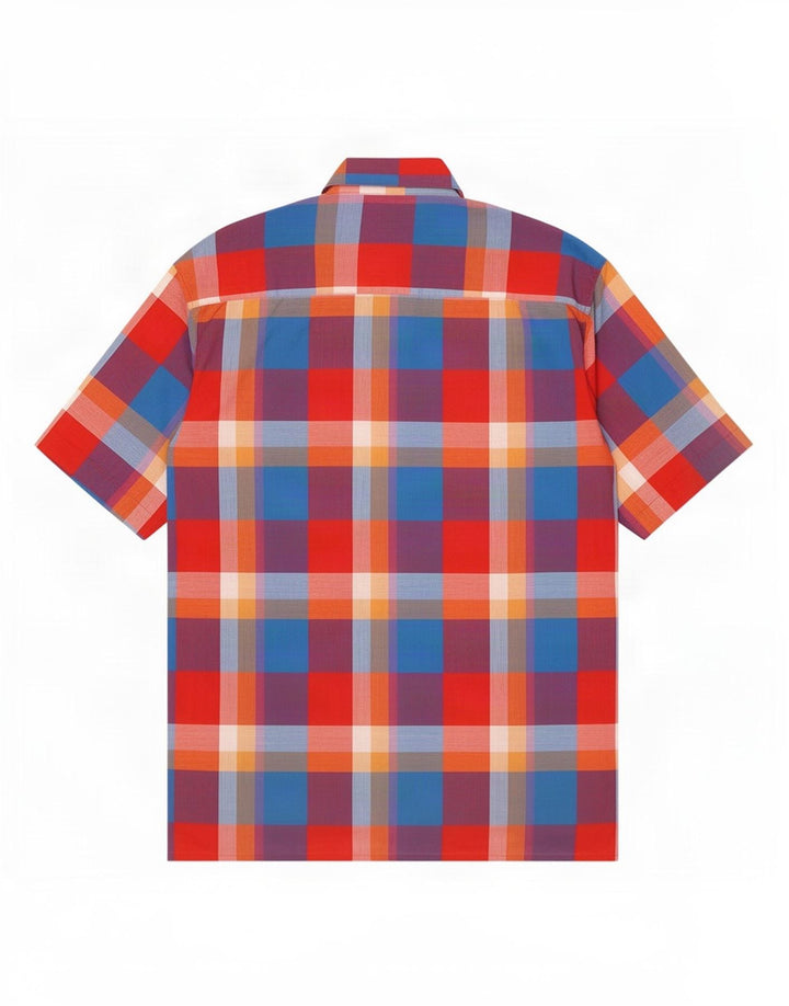 Jean Rive Mens Short Sleeve Shirt Size 37/38 Small Multicoloured Plaid