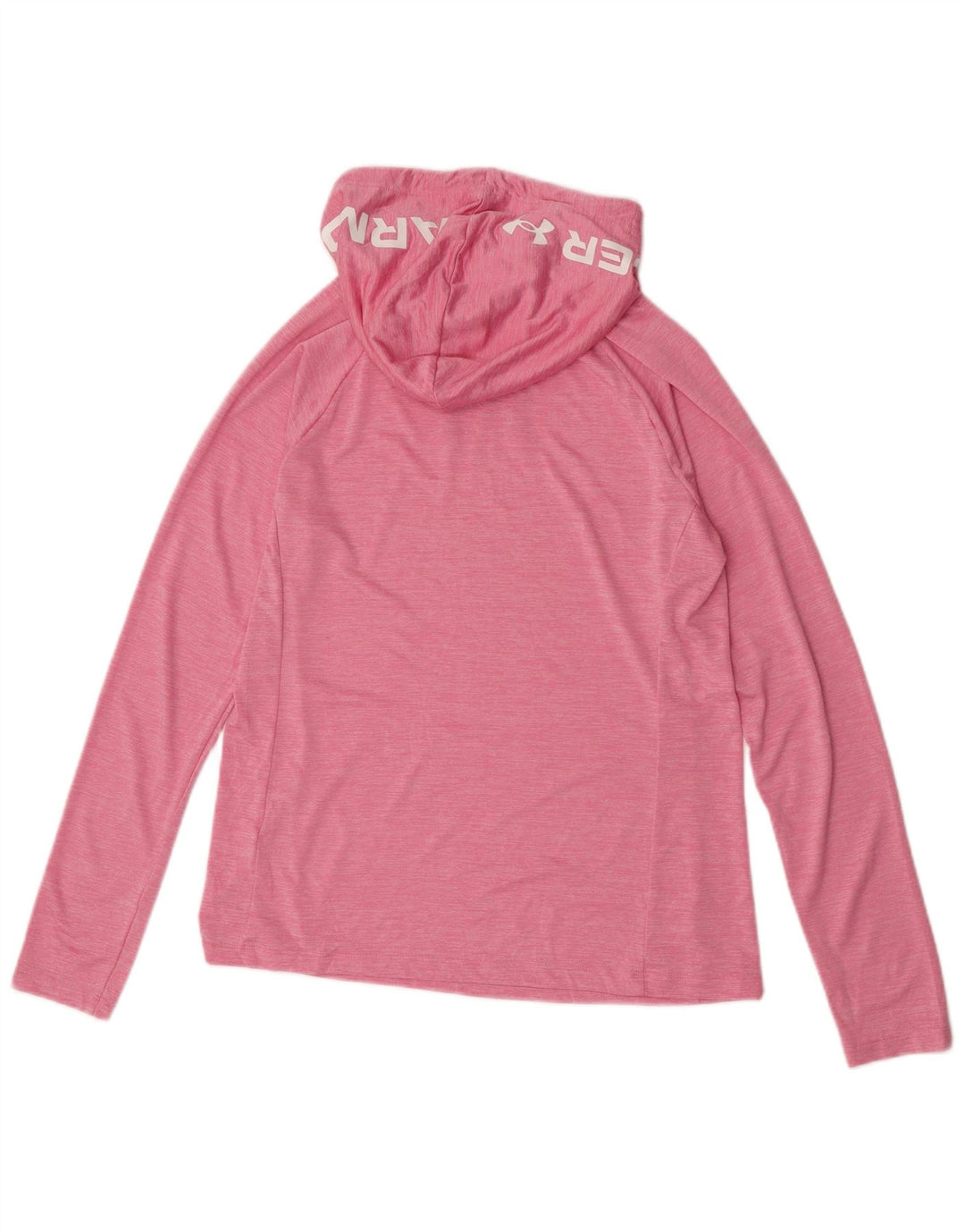 Under Armour Womens Hooded Graphic Top Long Sleeve UK 14 Medium Pink