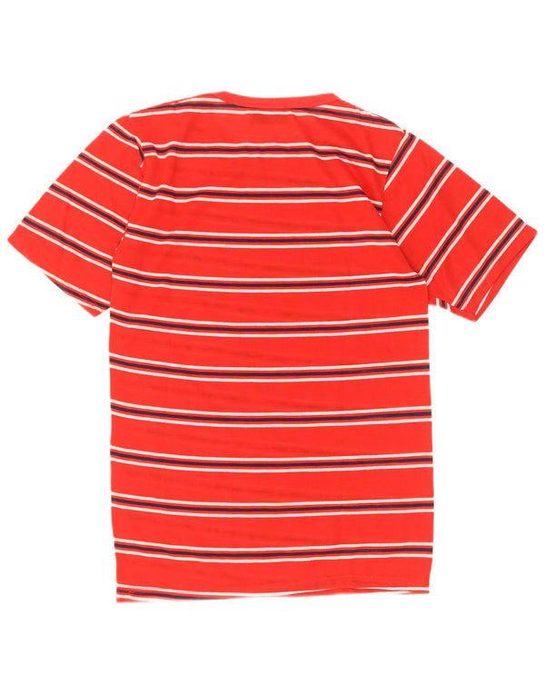 Vintage Mens T-Shirt Top Small Red Striped Acrylic