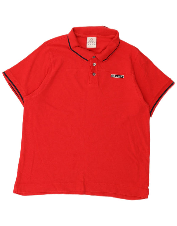 Adidas Mens Polo Shirt Large Red Cotton