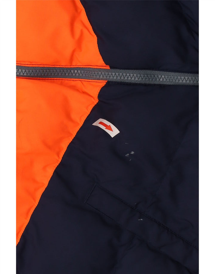 Nike Boys Hooded Padded Jacket 12-13 Years Large Navy Blue Colourblock