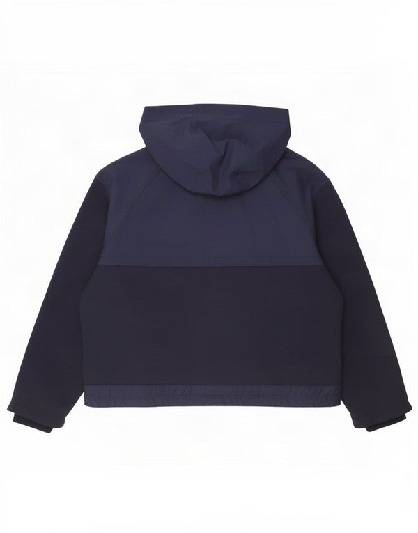 Jack Wills Womens Hooded Bomber Jacket UK 14 Large Navy Blue Colourblock
