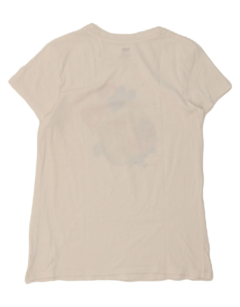 LEVI'S Womens Graphic T-Shirt Top UK 10 Small White Floral Vintage Levi's and Second-Hand Levi's from Messina Hembry 