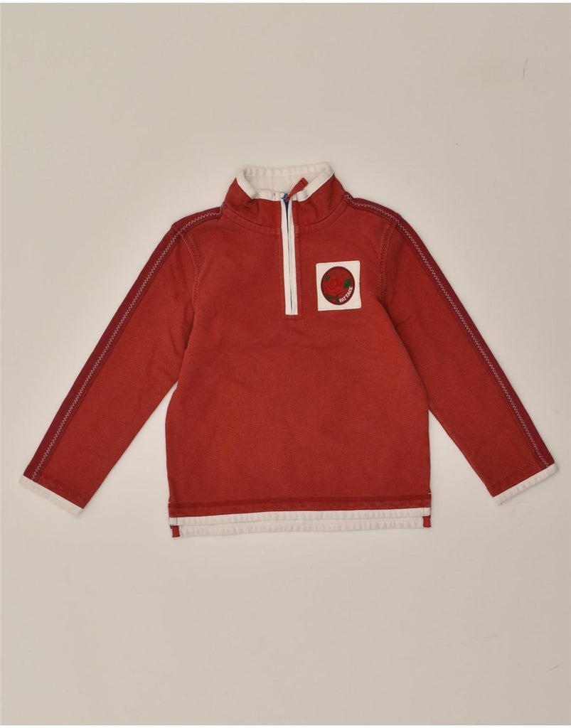 FAT FACE Girls Graphic 1/4 Zip Sweatshirt Jumper 6-7 Years Red | Vintage Fat Face | Thrift | Second-Hand Fat Face | Used Clothing | Messina Hembry 