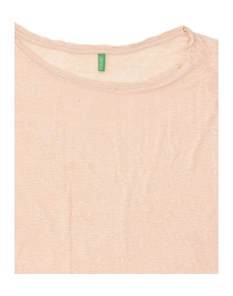 BENETTON Womens T-Shirt Top UK 10 Small Pink Viscose | Vintage Benetton | Thrift | Second-Hand Benetton | Used Clothing | Messina Hembry 