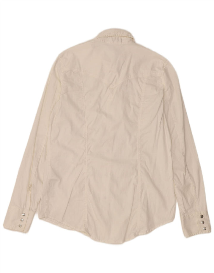 Gas Womens Shirt UK 10 Small White Cotton
