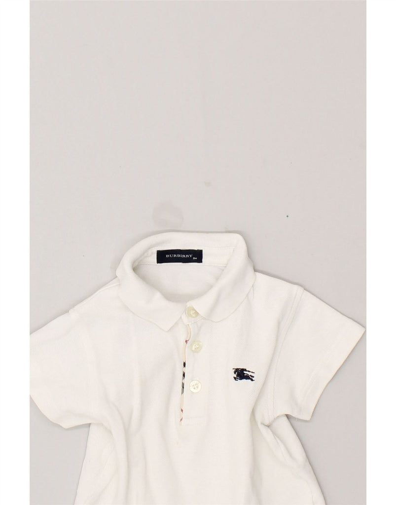 BURBERRY Baby Boys Polo Shirt 6-9 Months White | Vintage Burberry | Thrift | Second-Hand Burberry | Used Clothing | Messina Hembry 