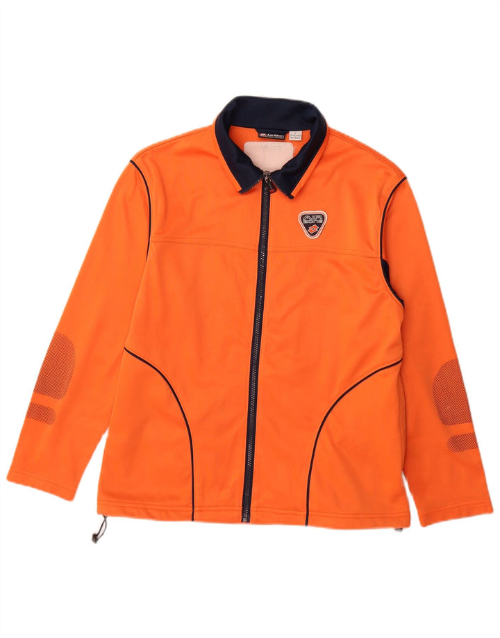 Lotto Boys Tracksuit Top Jacket 13-14 Years Large Orange Colourblock