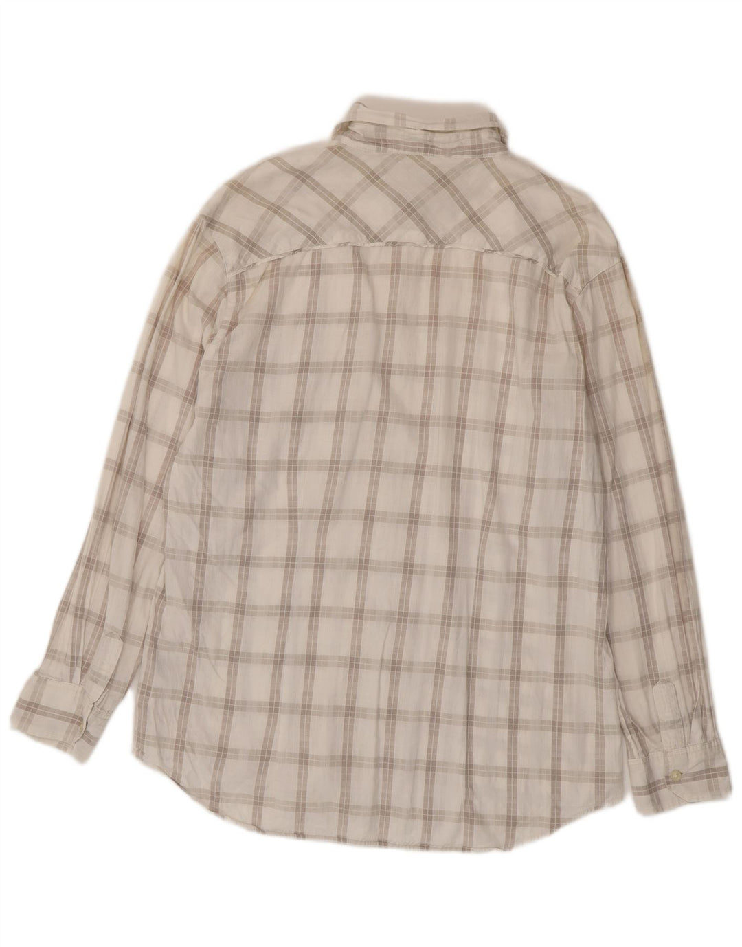 Wrangler Mens Classic Slim Fit Shirt XL Off White Check Cotton