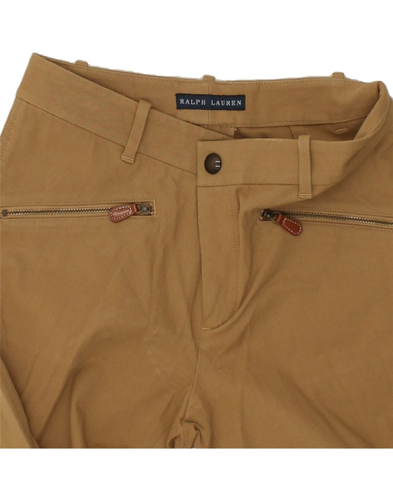 RALPH LAUREN Womens Slim Casual Trousers W28 L26  Brown Cotton | Vintage Ralph Lauren | Thrift | Second-Hand Ralph Lauren | Used Clothing | Messina Hembry 