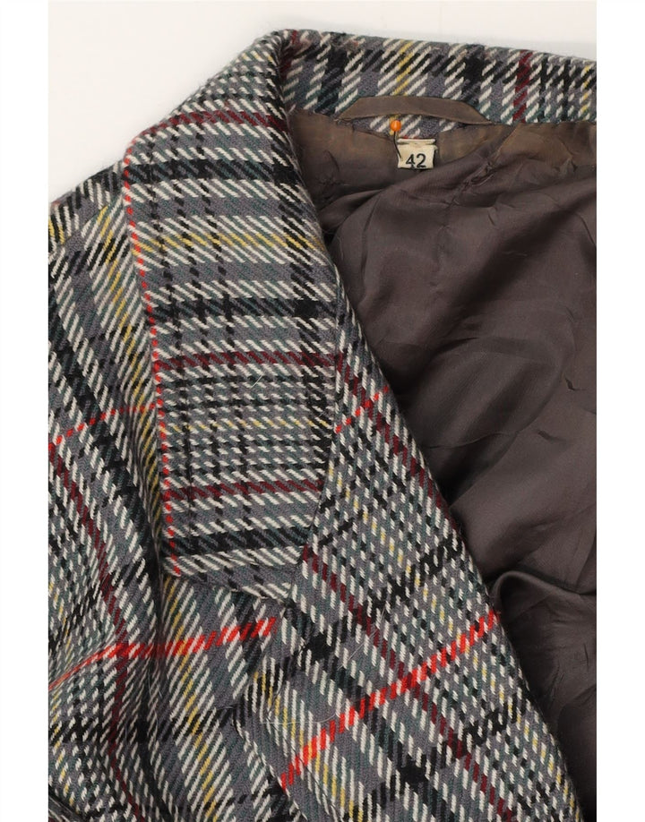 VINTAGE Womens 2 Piece Skirt Set IT 42 Medium W30  Grey Check