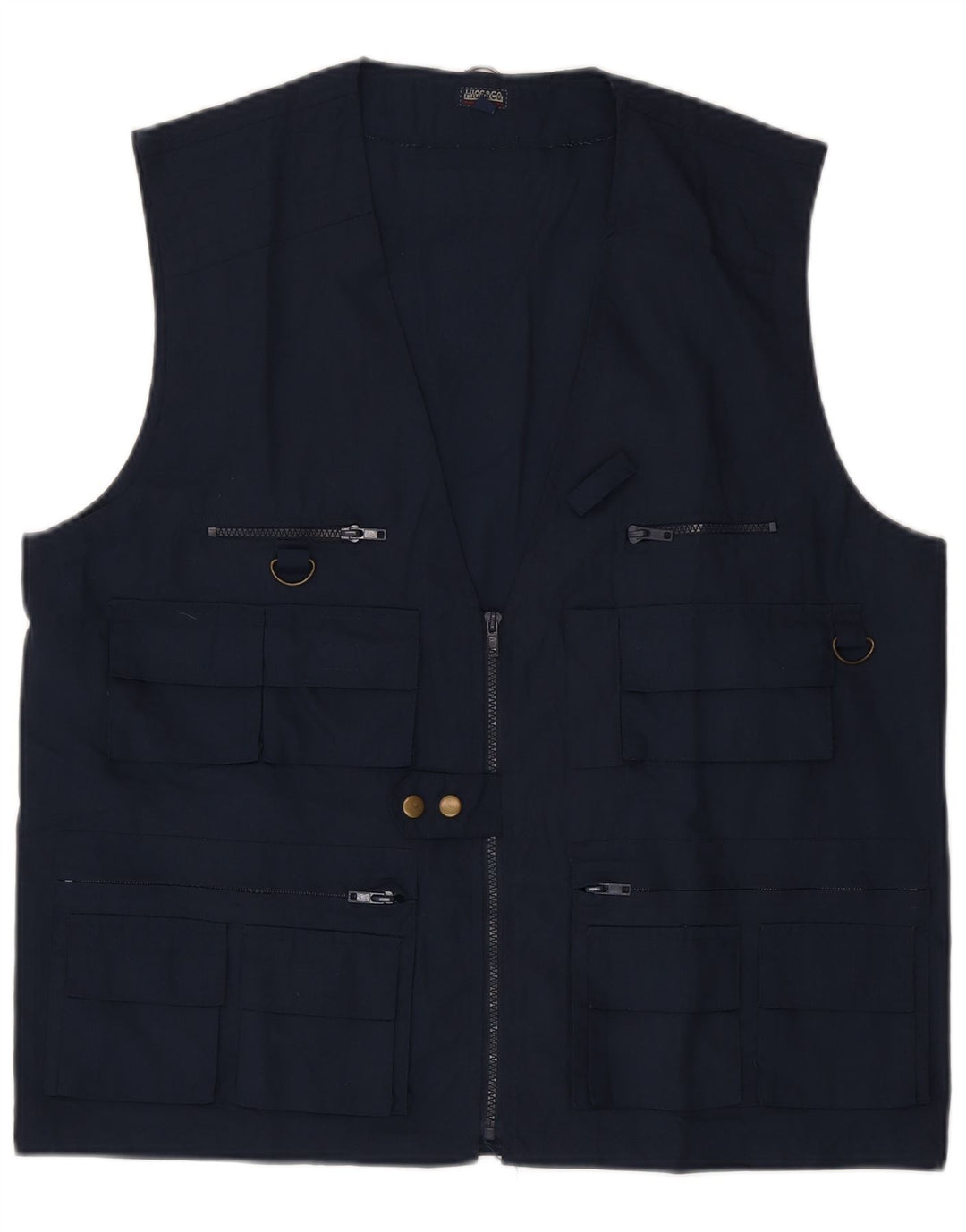 Vintage Mens Utility Gilet UK 42 XL Navy Blue Polyester