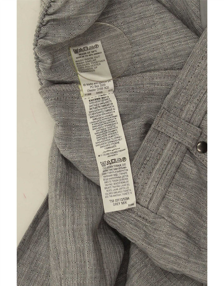 Marks & Spencer Womens Short Casual Trousers UK 12 Medium W30 L27 Grey