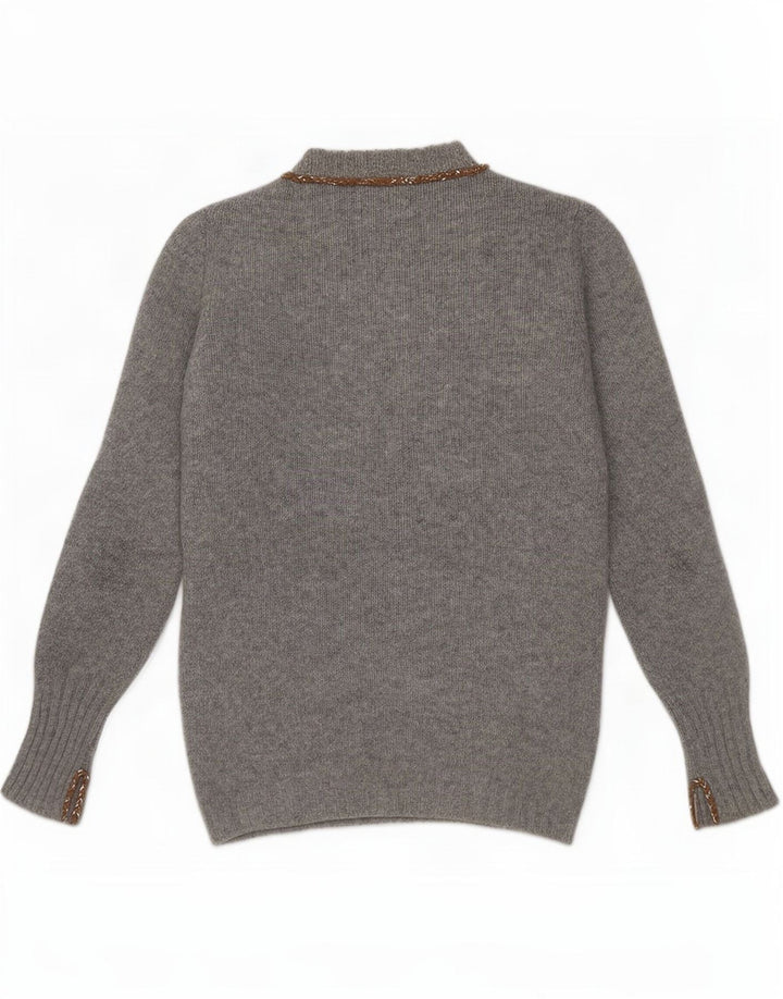 Liapull Womens Crew Neck Jumper Sweater IT 40 Small Grey Cashmere