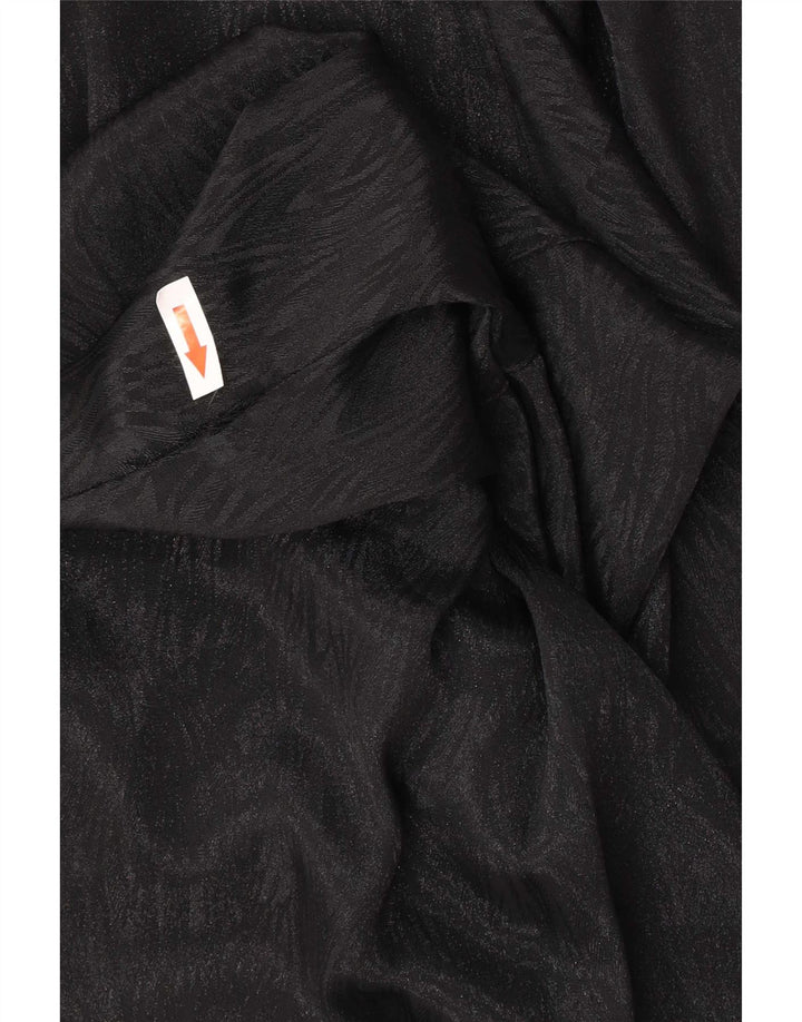Fascino Womens Shirt Blouse UK 14 Medium Black Animal Print Polyester