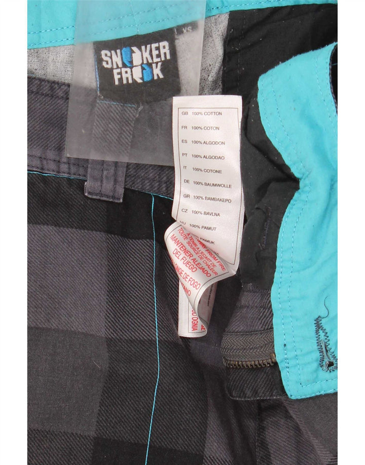 Sneaker Freak Mens Chino Shorts XS W29 Grey Check Cotton