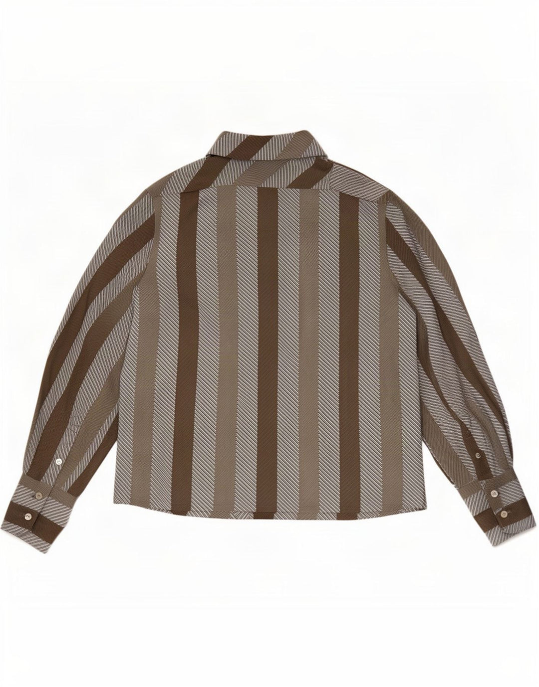 Tru Womens Pullover Shirt EU 46 XL Brown Striped Polyester