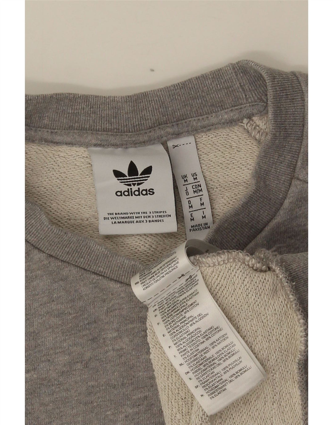 Adidas Mens Graphic Sweatshirt Jumper Medium Grey Cotton