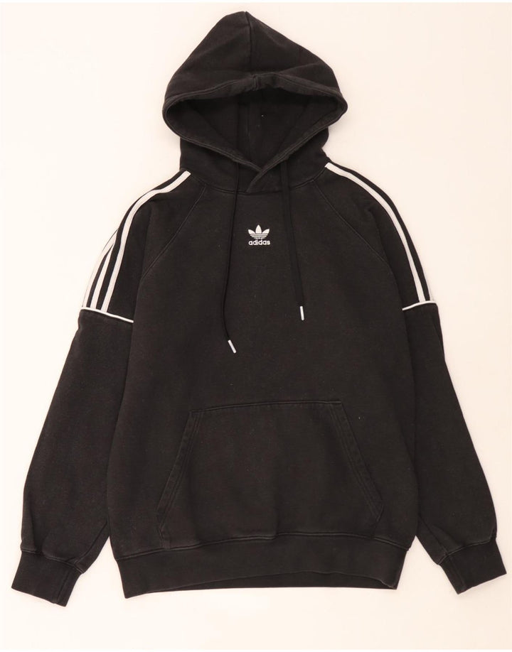 Adidas Mens Hoodie Jumper Medium Black Cotton