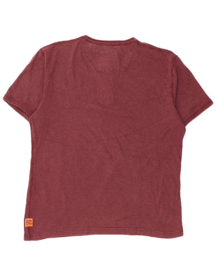 Superdry Mens T-Shirt Top 2XL Burgundy