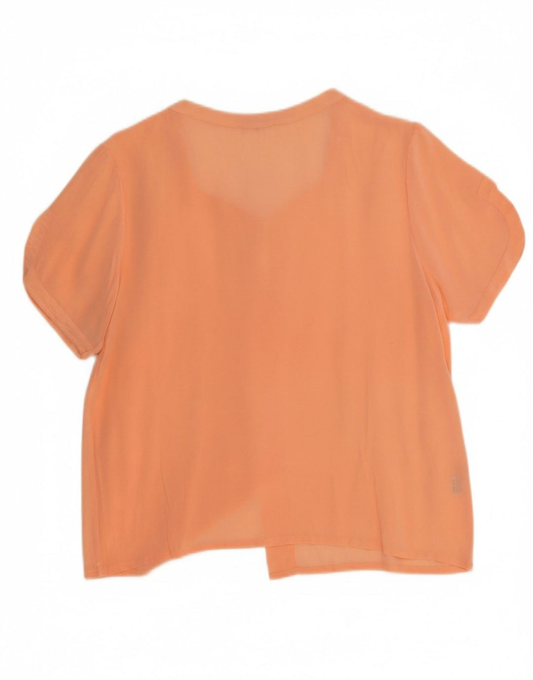 VINTAGE Womens See Through Short Sleeve Shirt Blouse UK 14 Medium Orange Vintage Vintage and Second-Hand Vintage from Messina Hembry 