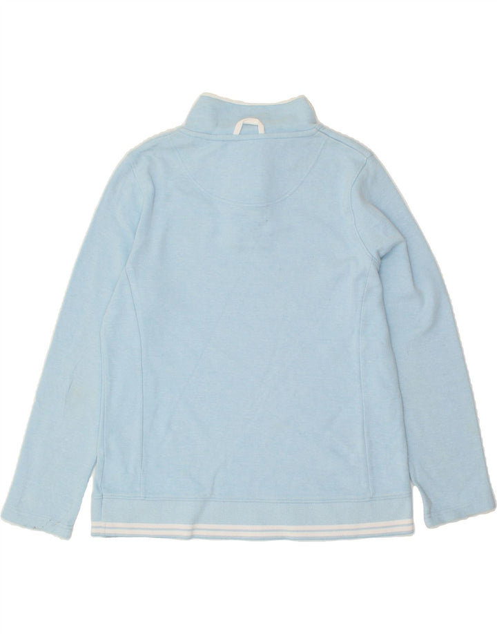 CREW CLOTHING Womens Button Neck Sweatshirt Jumper UK 12 Medium Blue Vintage Crew Clothing and Second-Hand Crew Clothing from Messina Hembry 