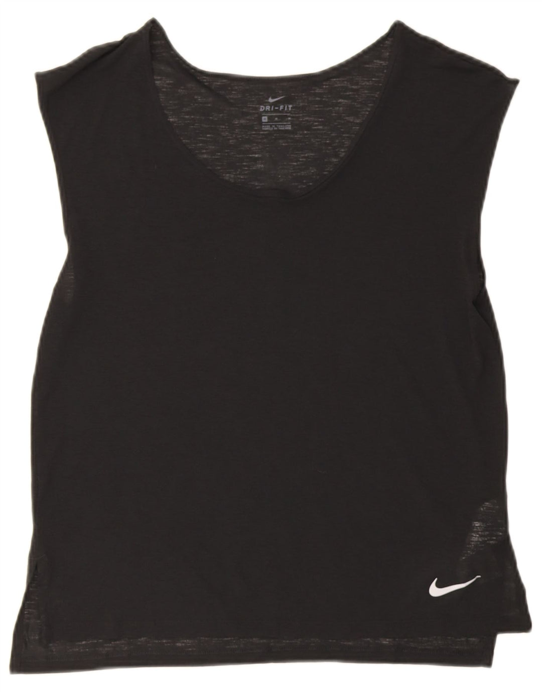 Nike Womens Dri Fit Vest Top UK 14 Medium Black Polyester