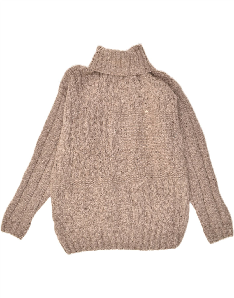 CAMEL Mens Roll Neck Jumper Sweater Medium Beige Flecked Wool | Vintage Camel | Thrift | Second-Hand Camel | Used Clothing | Messina Hembry 