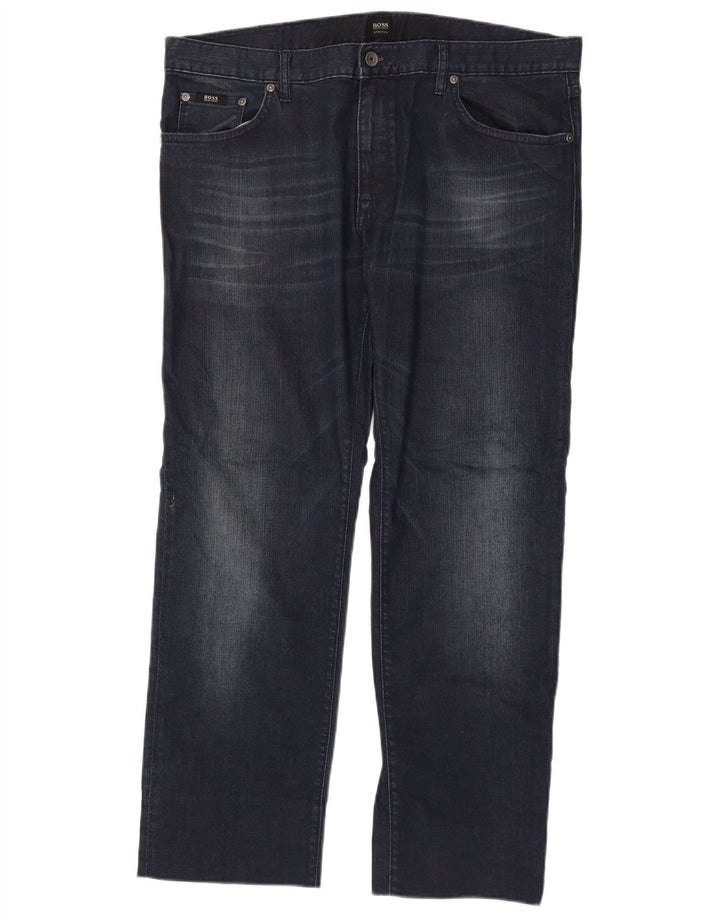 Hugo Boss Mens Straight Jeans W38 L31 Navy Blue Cotton