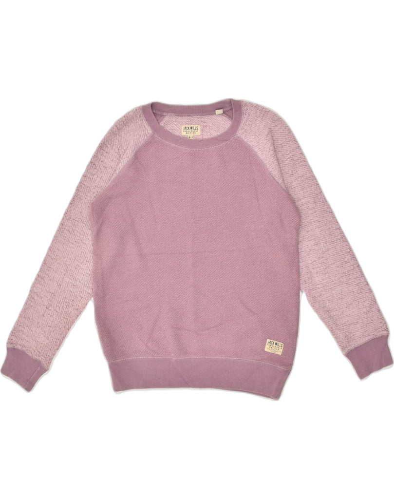 JACK WILLS Womens Sweatshirt Jumper UK  8 Small Pink Colourblock Cotton | Vintage Jack Wills | Thrift | Second-Hand Jack Wills | Used Clothing | Messina Hembry 