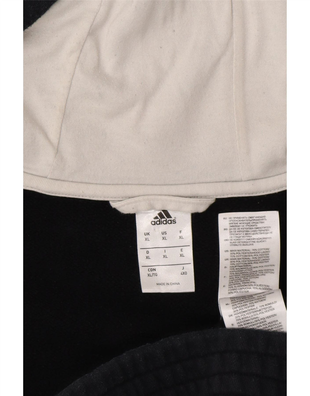 ADIDAS Mens Graphic Zip Hoodie Sweater XL Navy Blue Cotton