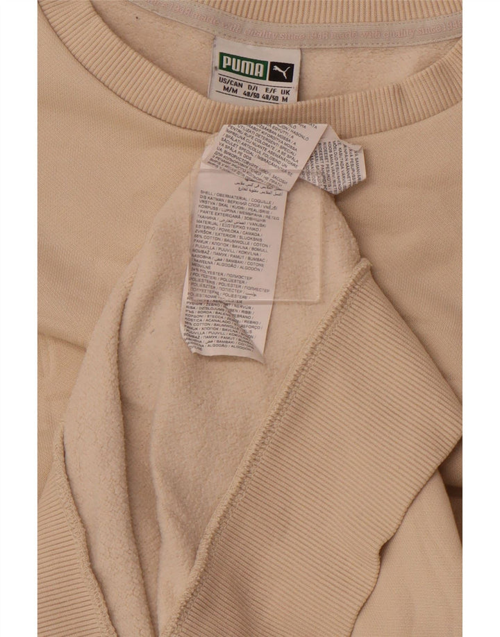PUMA Mens Graphic Sweatshirt Jumper Medium Beige Cotton
