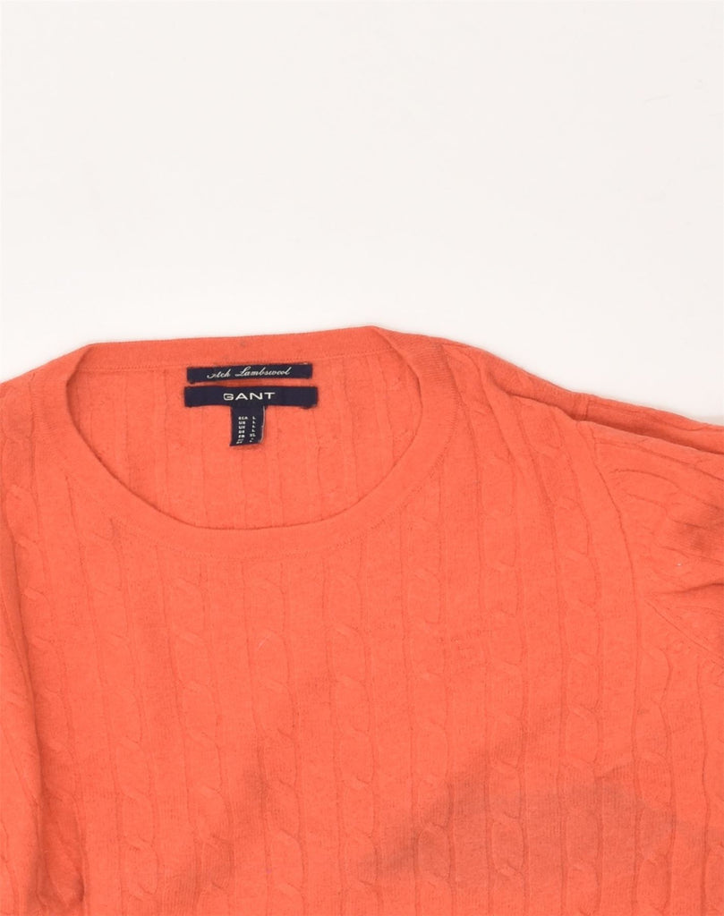 GANT Womens Crew Neck Jumper Sweater UK 14 Large Orange Wool | Vintage Gant | Thrift | Second-Hand Gant | Used Clothing | Messina Hembry 