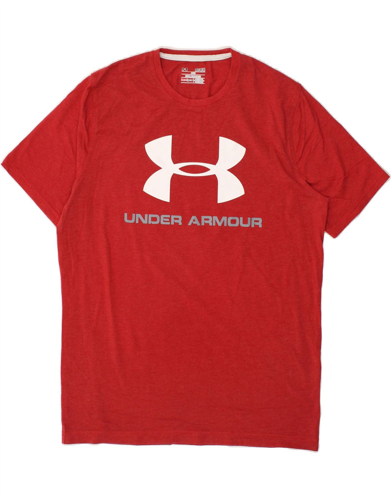 UNDER ARMOUR Mens Heat Gear Graphic T-Shirt Top Medium Red | Vintage Under Armour | Thrift | Second-Hand Under Armour | Used Clothing | Messina Hembry 