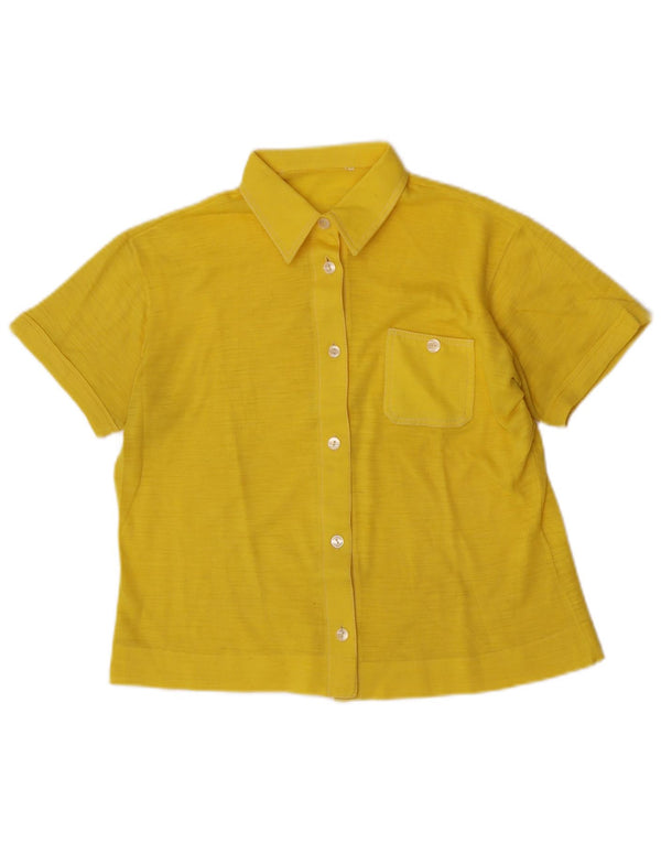 Vintage Womens Short Sleeve Shirt UK 14 Medium Yellow