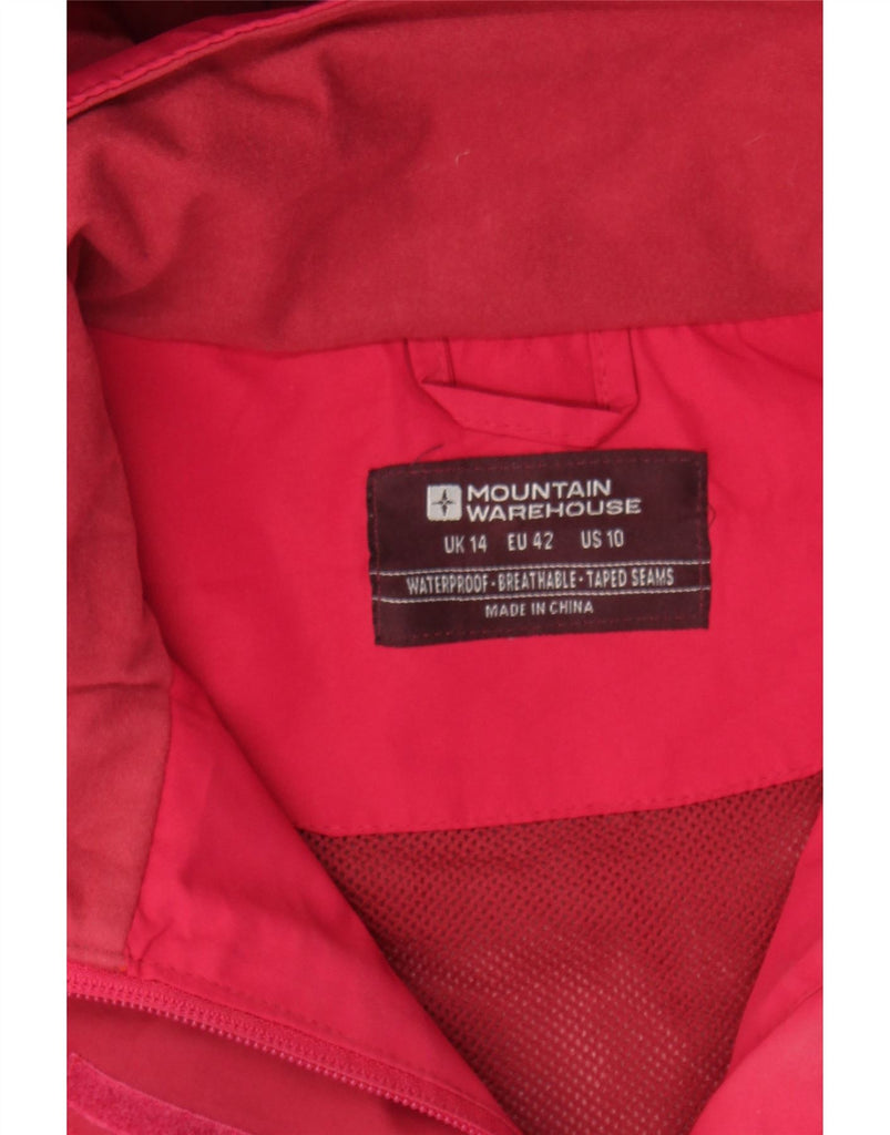 MOUNTAIN WAREHOUSE Mens Hooded Rain Jacket UK 14 Large Red Polyester Vintage Mountain Warehouse and Second-Hand Mountain Warehouse from Messina Hembry 