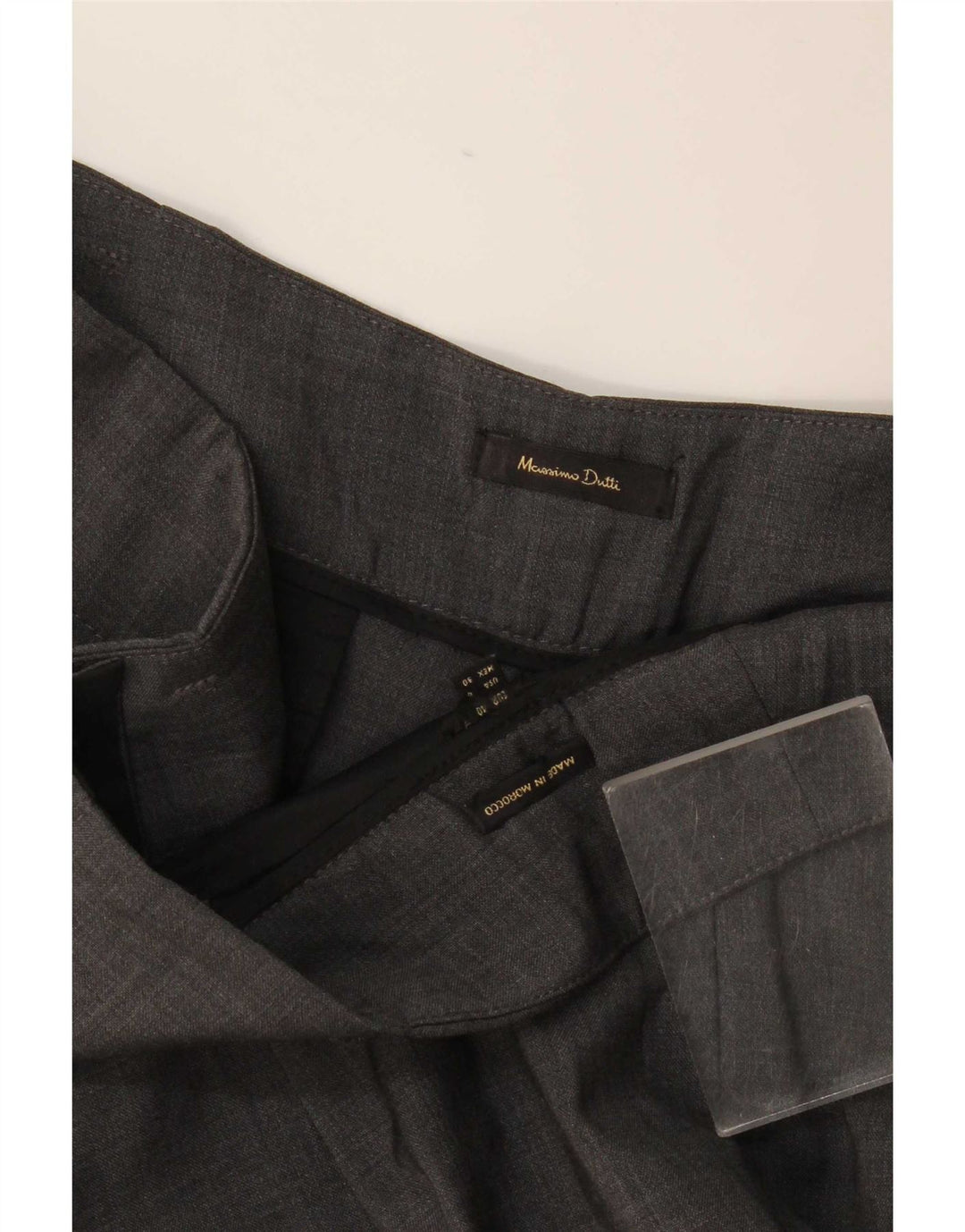 Massimo Dutti Womens High Waist Suit Trousers EU 40 Medium W30 L29 Grey