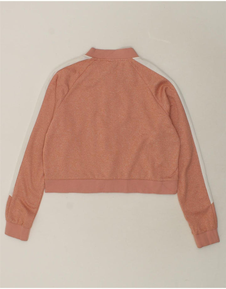 ELLESSE Womens Graphic Crop Tracksuit Top Jacket UK 14 Large Pink Vintage Ellesse and Second-Hand Ellesse from Messina Hembry 