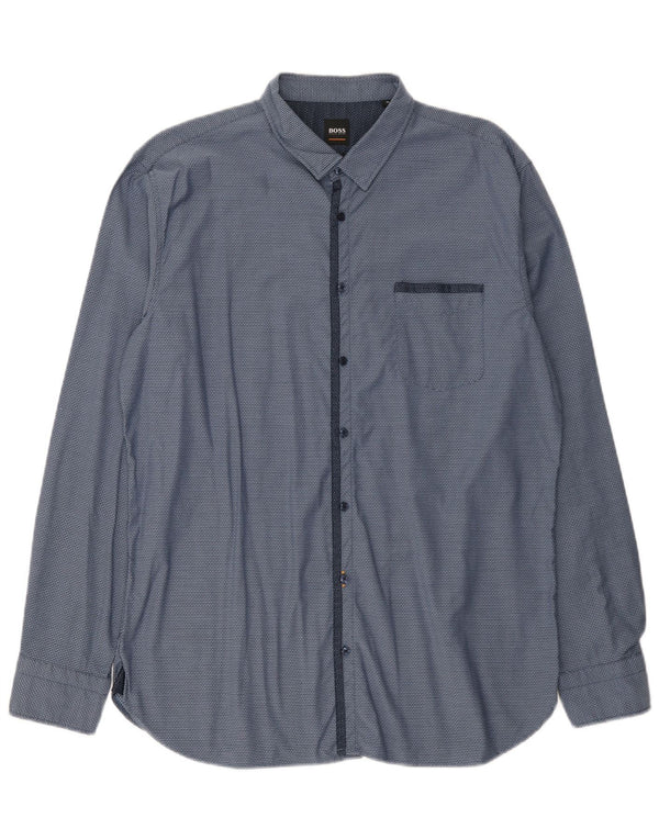 Hugo Boss Mens Shirt XL Blue Spotted