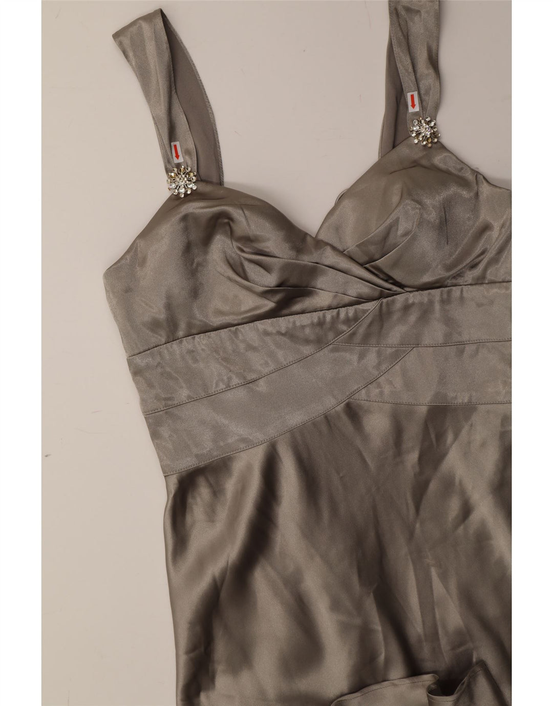 VINTAGE Womens Sleeveless Maxi Dress UK 12 Medium  Grey Polyester Vintage Vintage and Second-Hand Vintage from Messina Hembry 