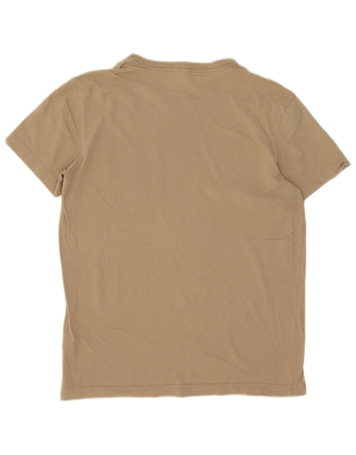 CALVIN KLEIN JEANS Mens T-Shirt Top Small Beige Cotton
