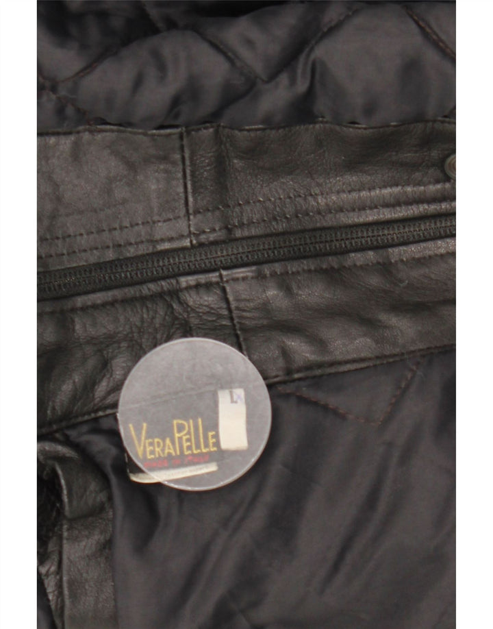 Vintage Mens Leather Jacket UK 40 Large Black Leather