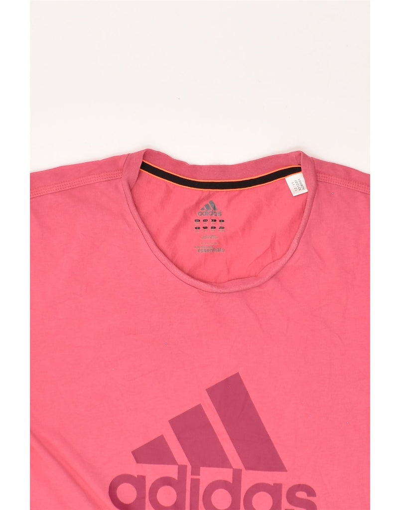 ADIDAS Womens Climalite Graphic T-Shirt Top UK 20 2XL Pink Cotton | Vintage Adidas | Thrift | Second-Hand Adidas | Used Clothing | Messina Hembry 