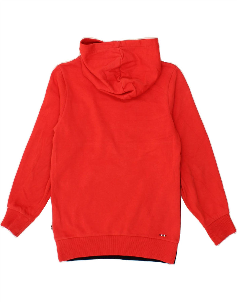 NAPAPIJRI Boys Graphic Hoodie Jumper 9-10 Years Red Colourblock Cotton Vintage Napapijri and Second-Hand Napapijri from Messina Hembry 