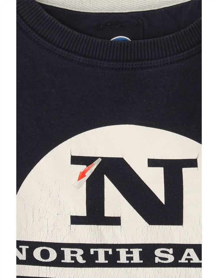 North Sails Mens Graphic Sweatshirt Jumper Small Navy Blue Cotton