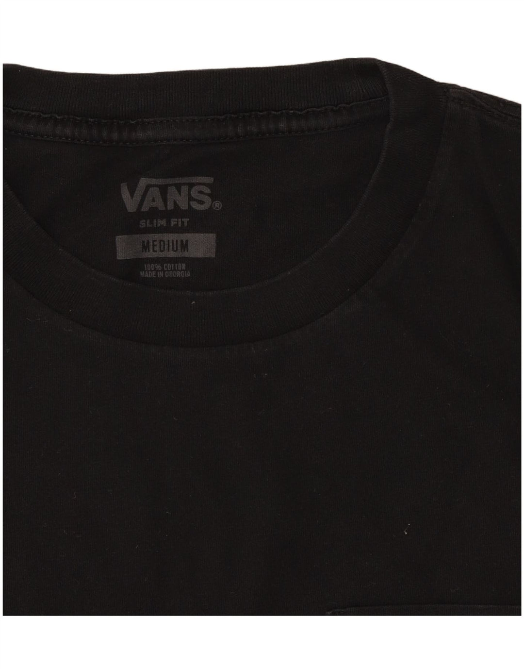 VANS Mens Slim Fit Graphic T-Shirt Top Medium Black Cotton